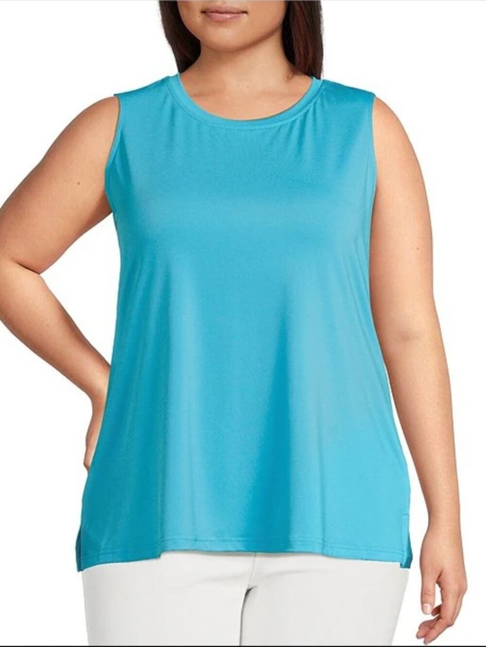 Ali Miles Turquoise Sleeveless Tank Top
